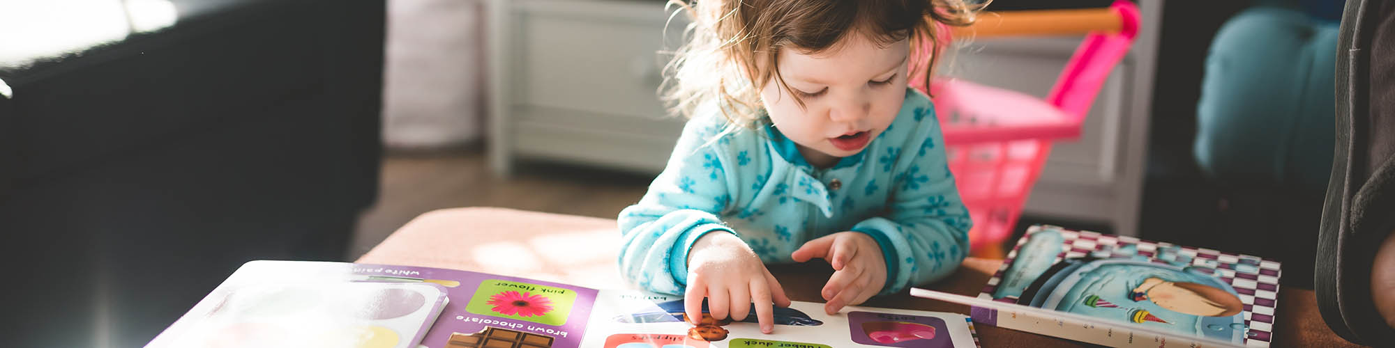 Toddler Girl Reading Book