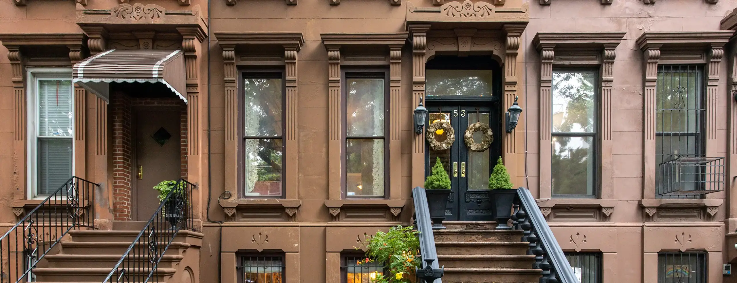 Brownstone facades