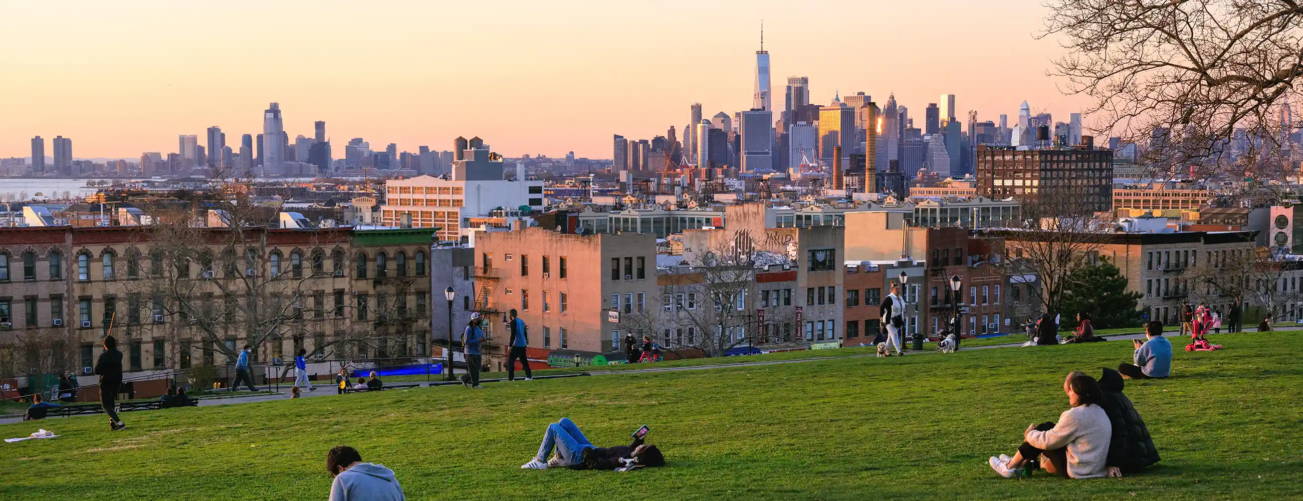 View of Manhattan skyline from Sunset Park, Brooklyn