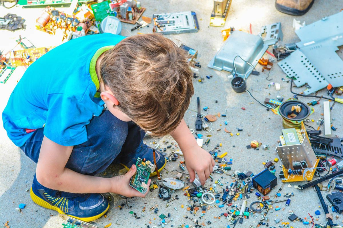 Boy Building Computer