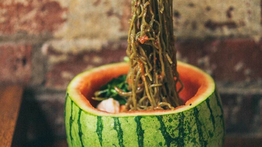 Ramen Served in Watermelon