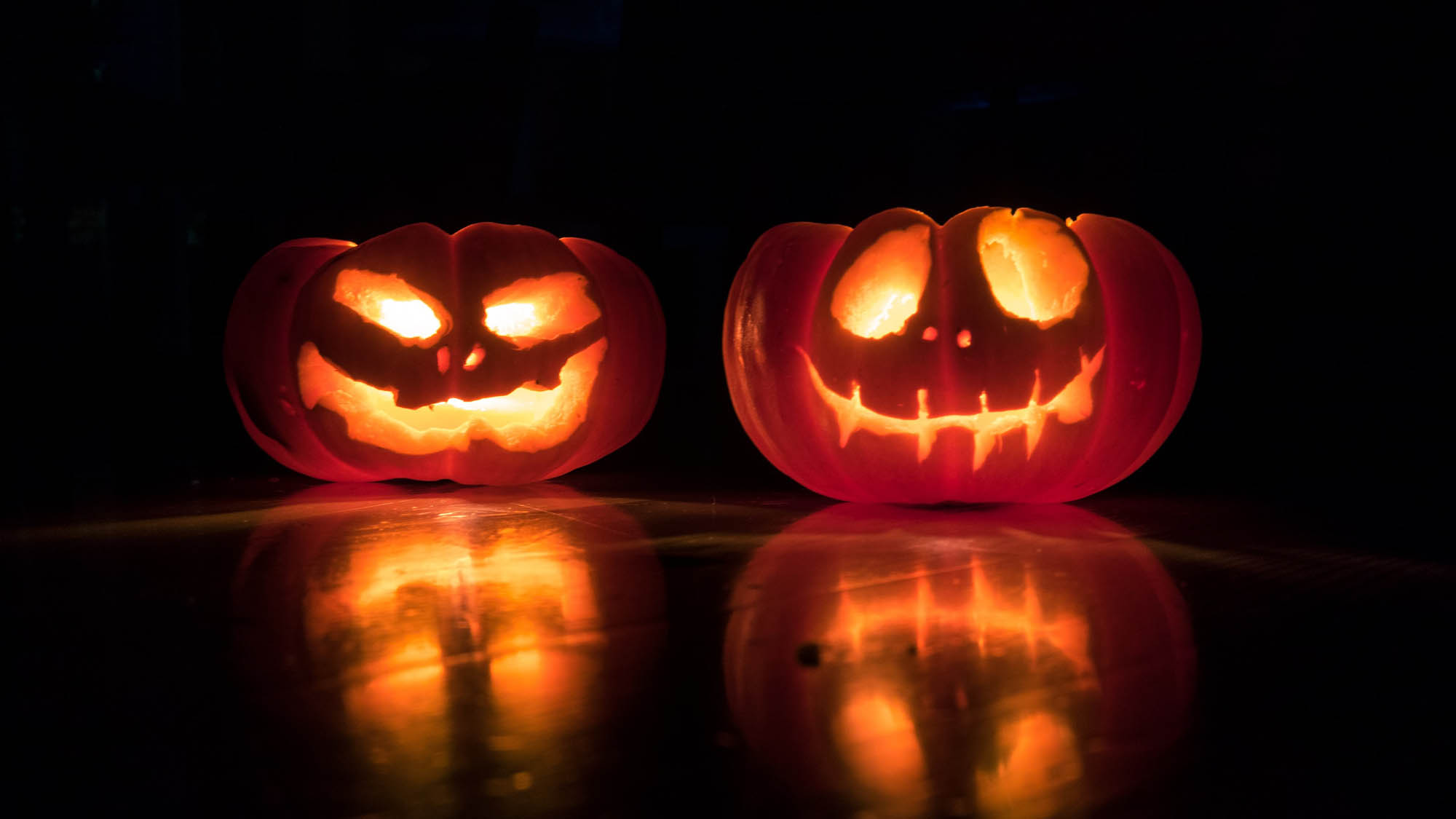 Two Jack-O-Lanterns