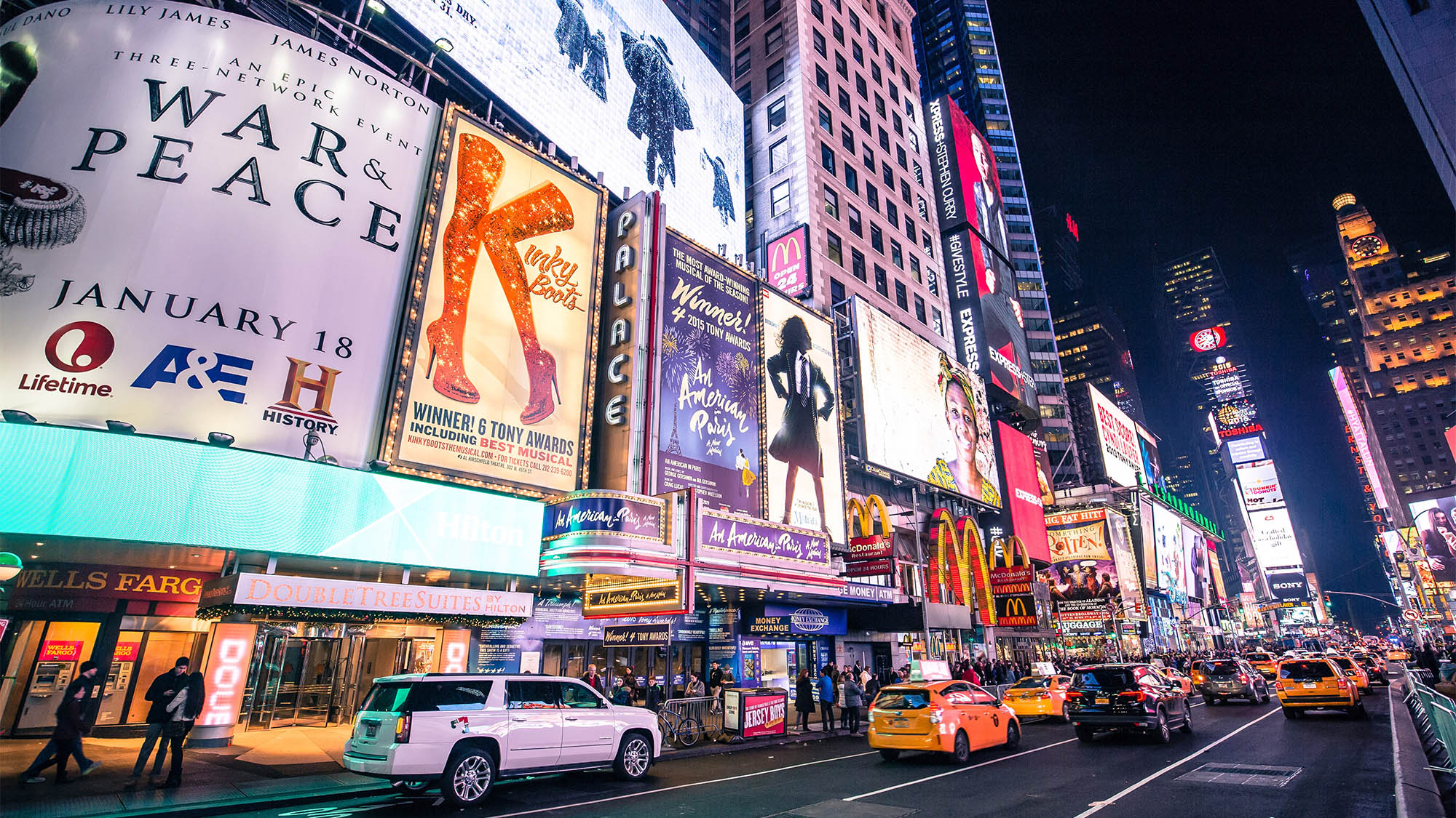 NYC Broadway Street at Night