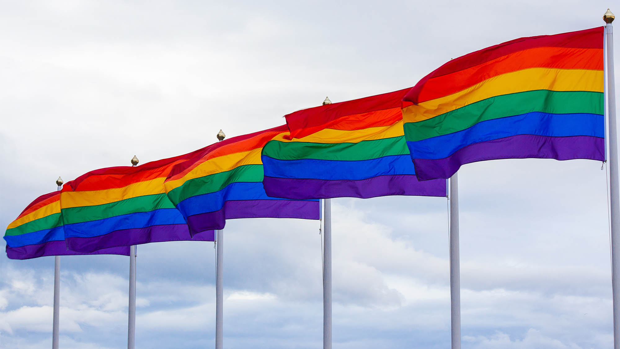 Rainbow Pride Flags in Sky