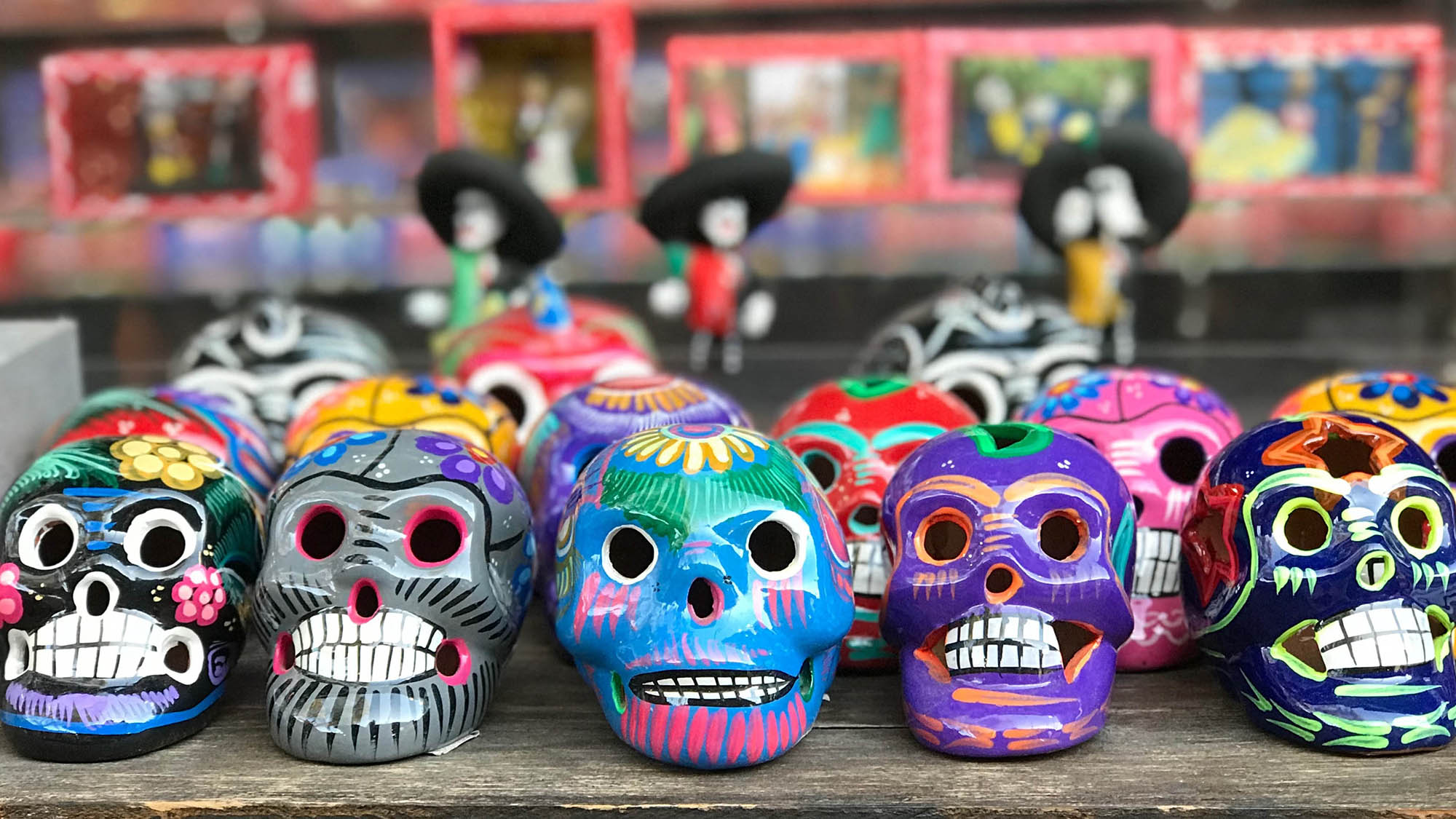Colorful Day of the Dead Skulls
