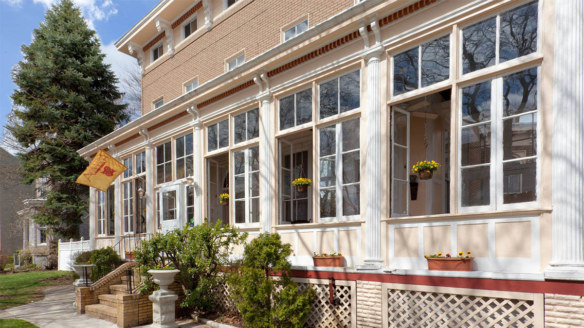 Exterior of Awkaaba Mansion in Brooklyn