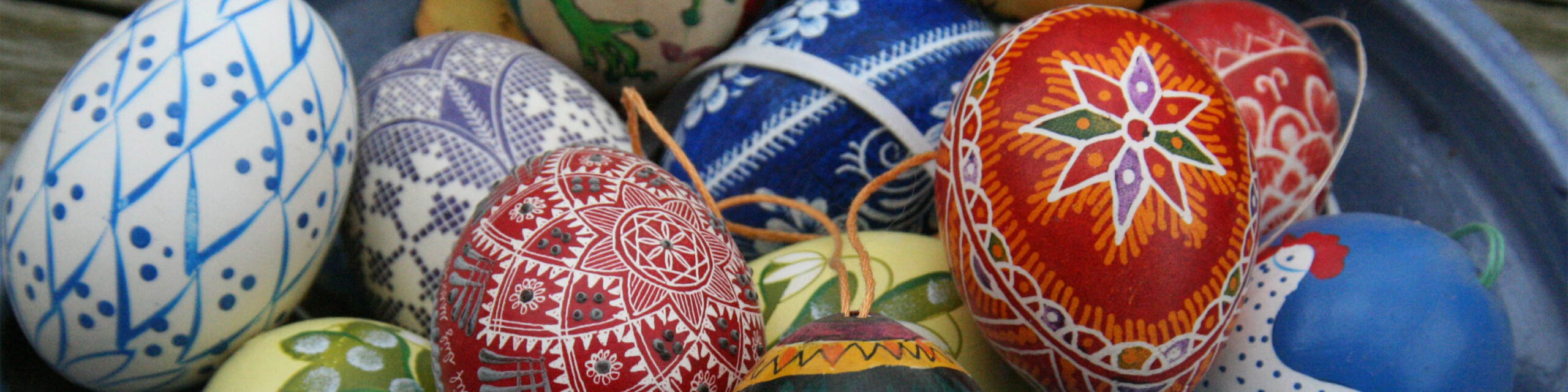 Ornamental painted Easter eggs