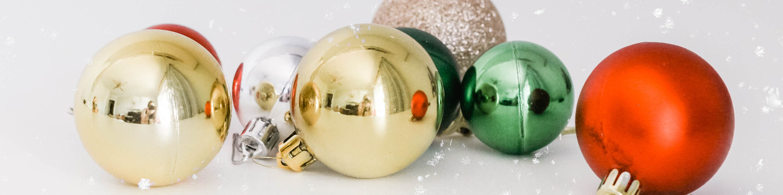 Assortment of glass Christmas ball ornaments