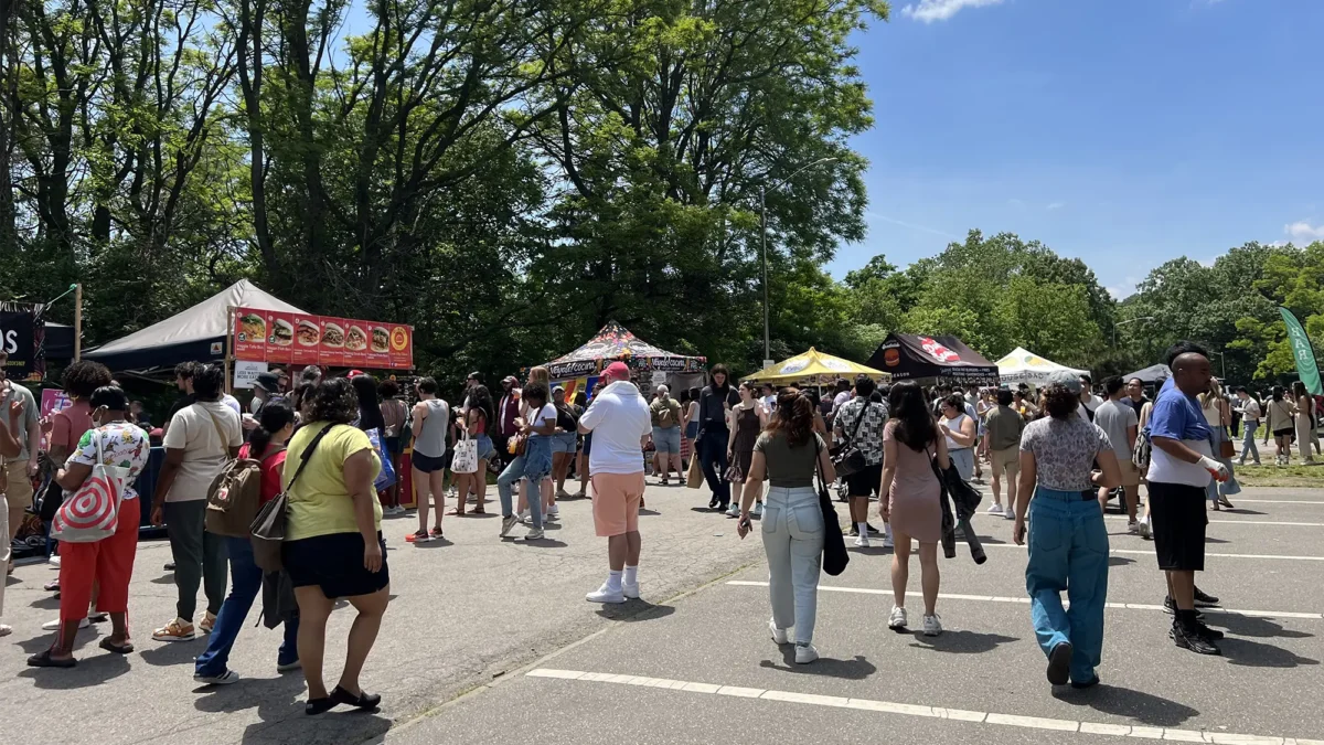 People walking at Prospect Park Greenmarket