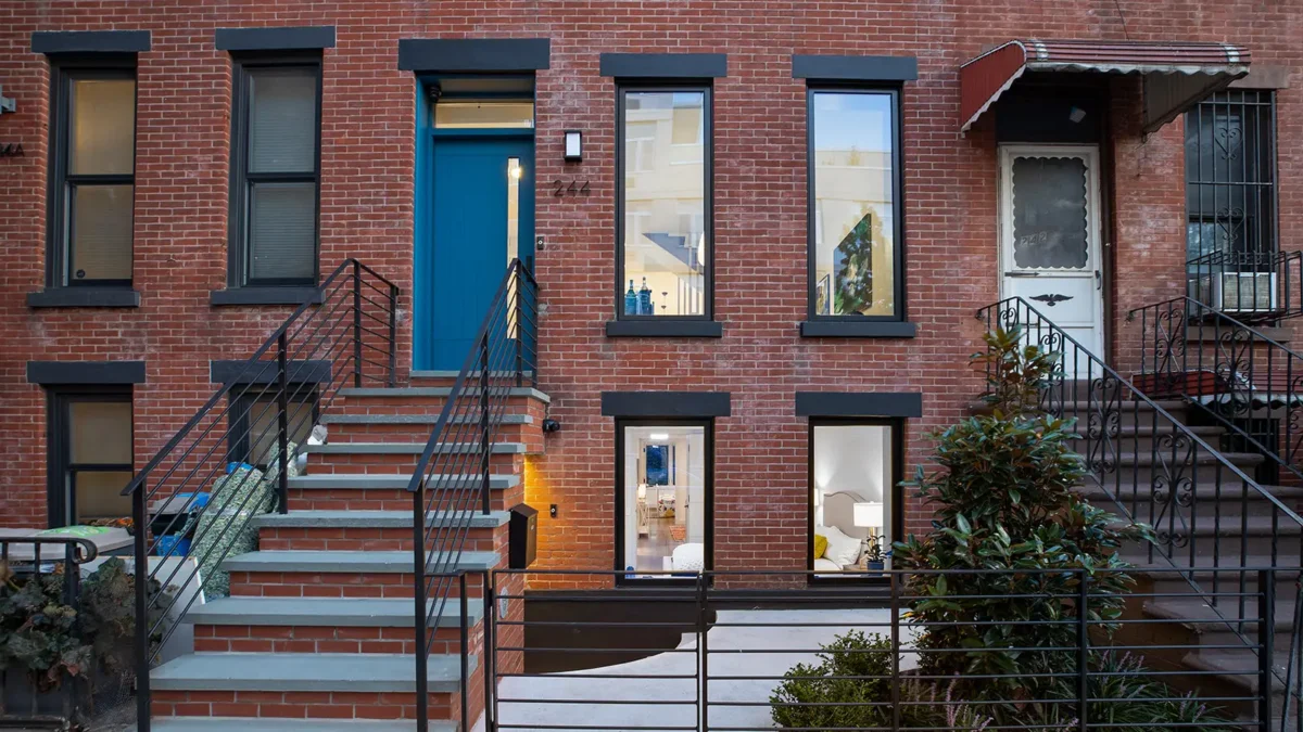 Brick rowhouses