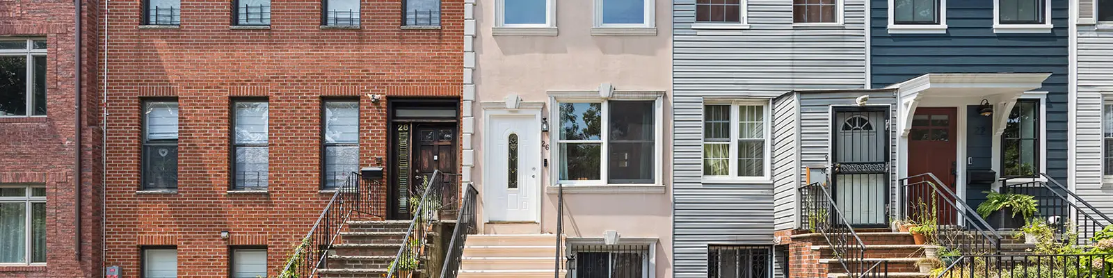 Four Brooklyn townhouses in different facades