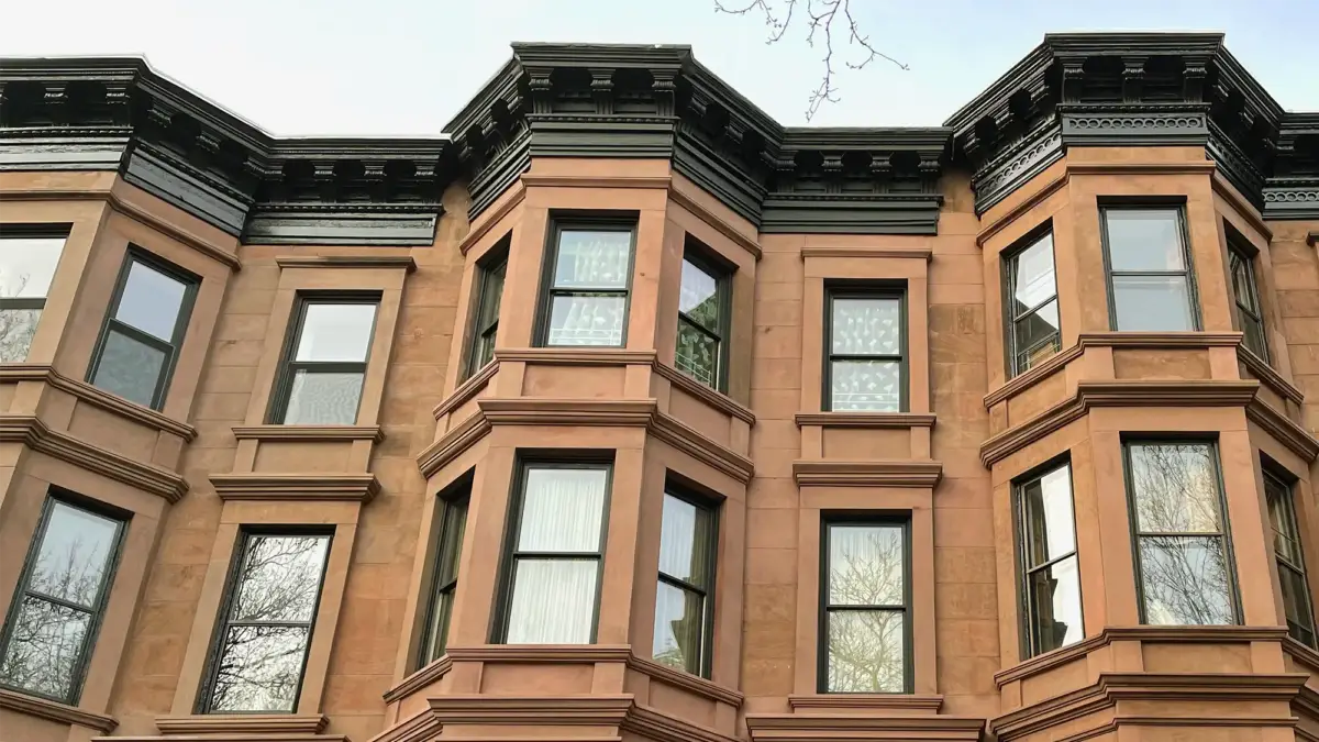 Top two floors of Brooklyn brownstone exterior