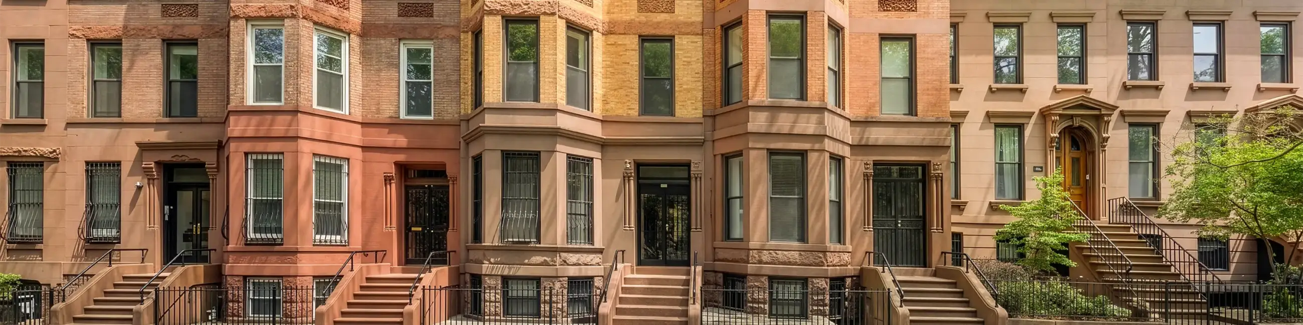 Historic Park Slope brownstone exteriors